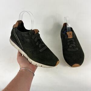 Otbt Khora Sneakers Women's 8.5 Green Suede Laser Cutout Lace-Up Low Top 16F935